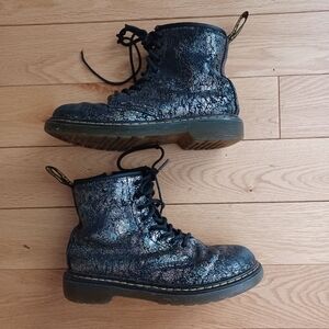 Kids Doc Martens Sparkly Combat Boots (Size: 2)